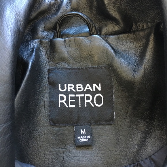 SOLD!! Black Studded Leather Jacket w/ Floral Embroidery - Picture 8 of 10